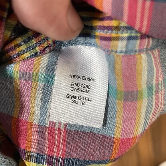 J.Crew Madras Men's XL Plaid Long Sleeve Casual Button Down Shirt - Multicolor - Picture 6 of 9